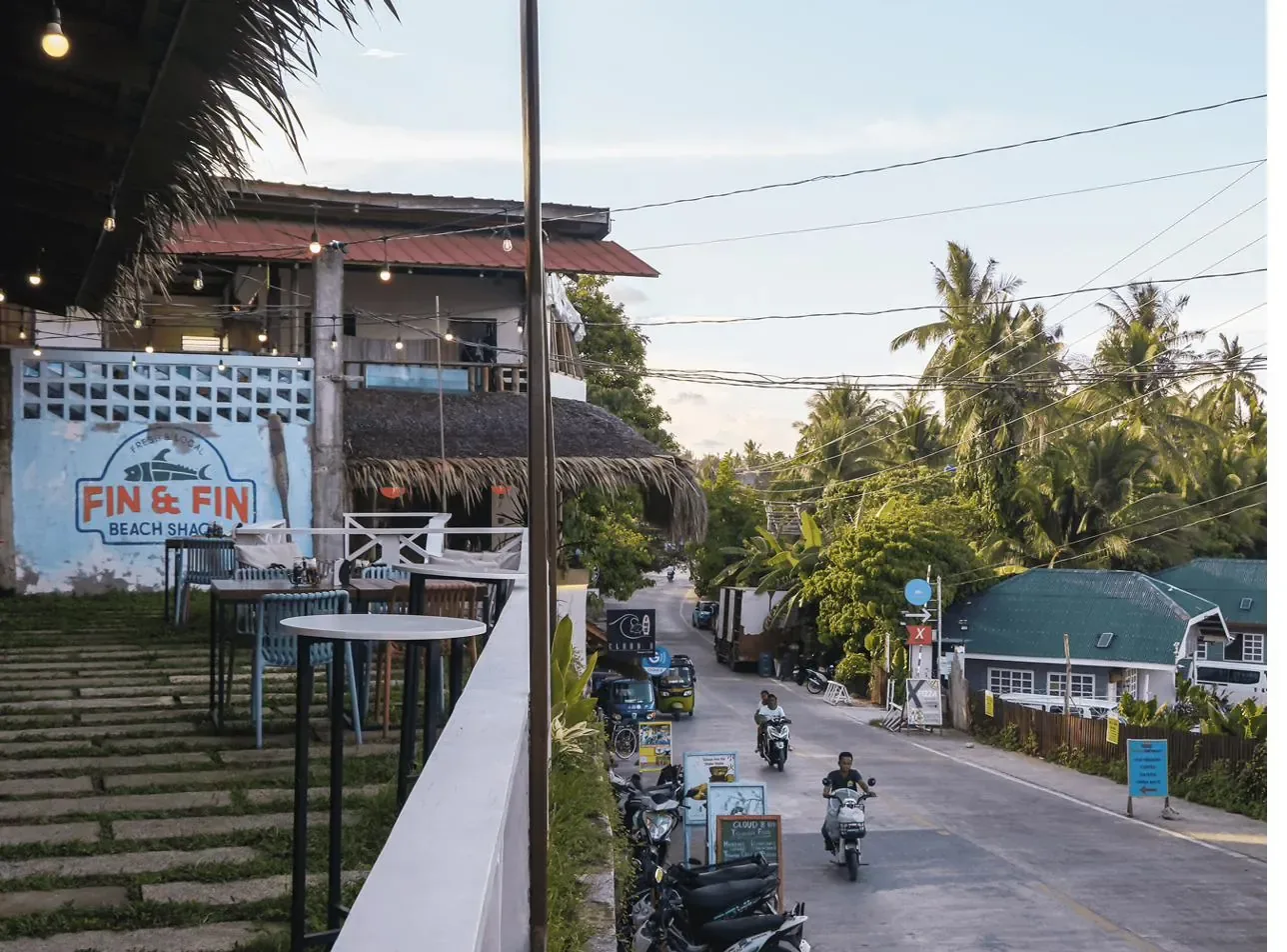 Fin & Fin Beach Shack exterior — seafood restaurant near Cloud 9, General Luna Siargao