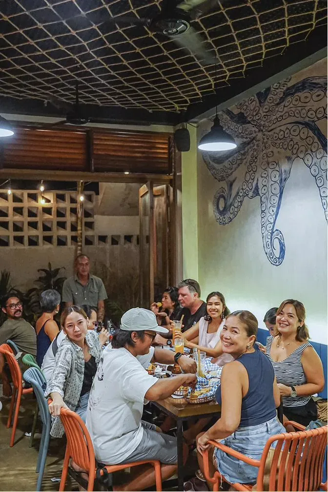 Dining area inside Fin & Fin Beach Shack, Siargao Island
